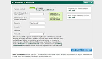 Die Maske für die Registrierung auf der Homepage von Neteller.