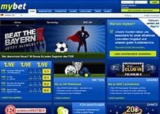 Die Startseite der mybet Homepage mit allen angebotenen iGaming Produkten