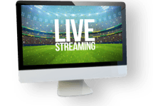 Ein Bildschirm mit dem Schriftzug “Live Streaming