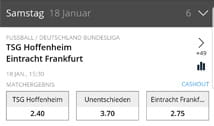 Wetten zur Bundesliga auf der Betsson Sportwetten App.