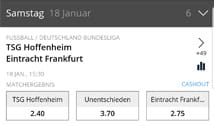 Wetten zur Bundesliga auf der Betsson Sportwetten App.