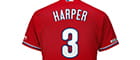 Das Trikot mit der Nummer 3 von Bryce Harper.