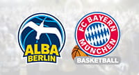 Die Logos von Alba Berlin und Bayern München.