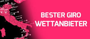 Das Profil der Italien-Rundfahrt und der Schriftzug “Bester Giro d’Italia Wettanbieter”. 