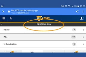 Klickt auf Deutschland, um zur den deutschen Ligen zu gelangen