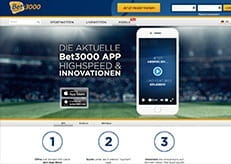 Der Mobile Bereich des Wettanbieters Bet3000