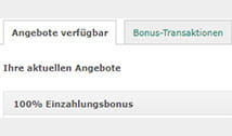 Das Angebot über einen 100% Einzahlungsbonus von bet365 Sportwetten im Kontobereich