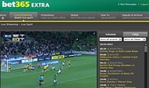 Die Übertragung eines Fußballspiels per Live Stream auf der Seite von bet365 Sportwetten