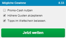 Betvictor bietet ihnen weitere Optionen wie höhere Quoten akzeptieren vor Abgabe des Wettscheins