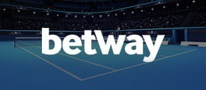 Ein Tennisplatz und das Logo von Betway.