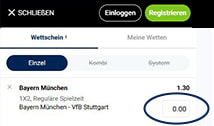 Danach muss im bet-at-home Wettschein nur noch der Einsatz eingegeben werden.