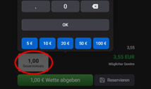 Danach muss im Tiptorro Wettschein nur noch der Einsatz eingegeben werden.