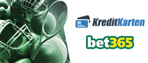Die Logos von bet365 und Kreditkarten