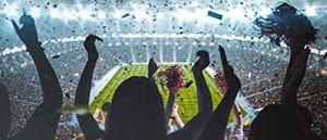 Ein Fußballstadion.