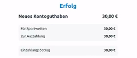 Einzahlung über 30€ via Paysafe auf dem Wettkonto