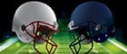 Die Helme der Patriots und der Falcons - der Finalisten im Super Bowl 51.