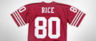 Das Trikot von Jerry Rice mit der Nummer 80.