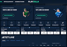 Ein Blick auf die Homepage von PlayZilla. 
