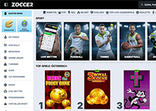 Die Homepage von Zoccer.