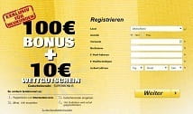 Die Kontoregistrierung bei Interwetten und das Bonusangebot.