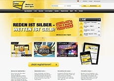 Die Startseite von Interwetten.com mit den Spielbereichen Sport, Casino und Games