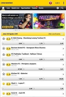 Vorschau Interwetten Live Wetten