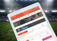 Ein iPad mit einer Sportwetten App
