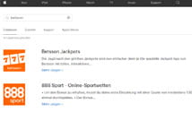 Die Suche nach der gewünschten iPad Sportwetten App im iTunes Store.