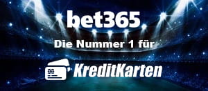 Der Schriftzug bet365 ist die Nummer 1 für Kreditkarten.