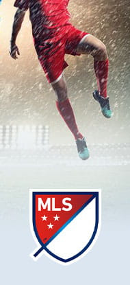 Ein Fußballspieler und das Logo der MLS.