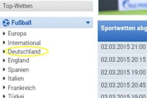 Klicke hier auf Deutschland, um zur Bundesliga zu gelangen