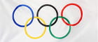 Die Olympische Flagge.