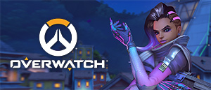 Das Logo von Overwatch und eine Szene aus dem Spiel.