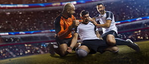 Eine Szene aus einem Fußballspiel.