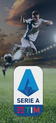 Ein Fußballspieler und das Logo der Serie A.