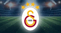 Das Logo von Galatasaray und im Hintergrund ein Stadion.
