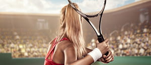 Szene aus einem Tennisspiel.