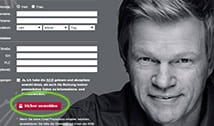 Das Anmeldeformular von Tipico mit dem Bild von Oliver Kahn.