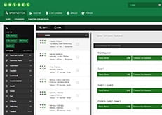 Die Livewetten auf der Unibet-Homepage.