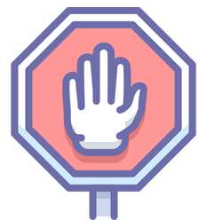 Eine Hand warnt vor möglichen Fehlern.