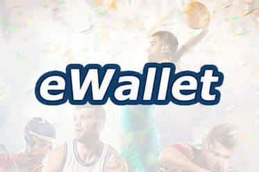 Das E-Wallet Logo und im Hintergrund eine Sportszene.