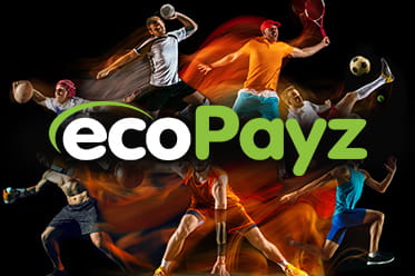 Das Logo von ecoPayz und verschiedene Sportler.