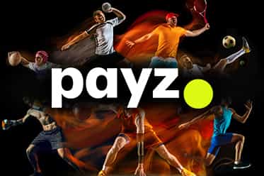 Das Logo von Payz und verschiedene Sportler.