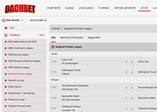 Ein Ausschnitt aus dem Sportwetten Angebot von DACHBET.