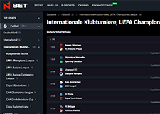 Ein Ausschnitt aus dem Sportwetten Angebot von N1BET.