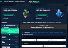 Ein Ausschnitt aus dem Sportwetten Angebot von PlayZilla. 