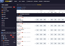 Ein Ausschnitt aus dem Sportwetten Angebot von Powbet.