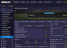Ein Ausschnitt aus dem Sportwetten Angebot von Thrillsy. 