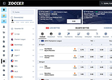 Das Sportwetten Angebot von Zoccer.