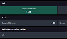 Die Auswahl einer Wette bei N1BET.
